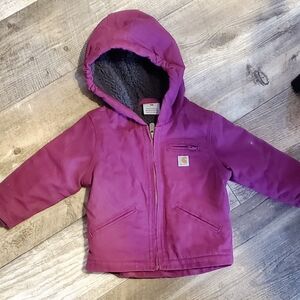 Carhartt Plum Hooded Sherpa Lined Jacket. 12month